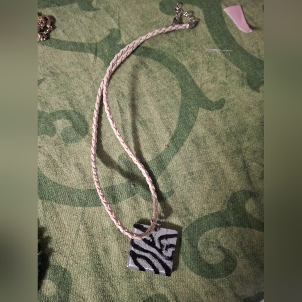 Black and White Pendant Necklace